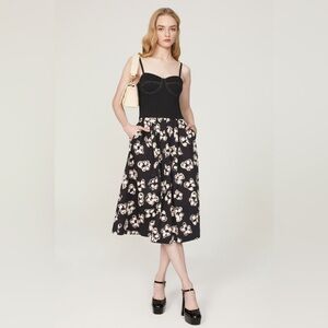 Marina Moscone Bustier Floral Midi Dress Size 10